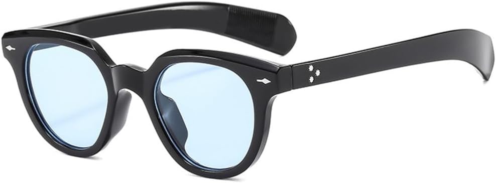 Ретро круглые солнцезащитные очки для женщин и мужчин, модные, с красочной оправой и заклепками, винтажные солнцезащитные очки с защитой от УФ-излучения UV400 TYUVIVO, Black Blue
Ретро круглые солнцезащитные очки для женщин и мужчин, модные, с красочной оправой и заклепками, винтажные солнцезащитные очки с защитой от УФ-излучения UV400 TYUVIVO, Black Blue