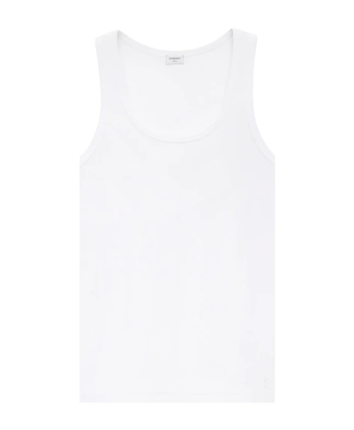Топ без рукавов с вышивкой Saint Laurent, белый
Топ без рукавов с вышивкой Saint Laurent, белый