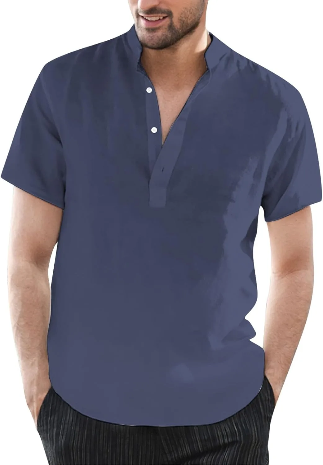 Мужская легкая хлопковая льняная футболка с коротким рукавом Henley ESKNAS
Мужская легкая хлопковая льняная футболка с коротким рукавом Henley ESKNAS