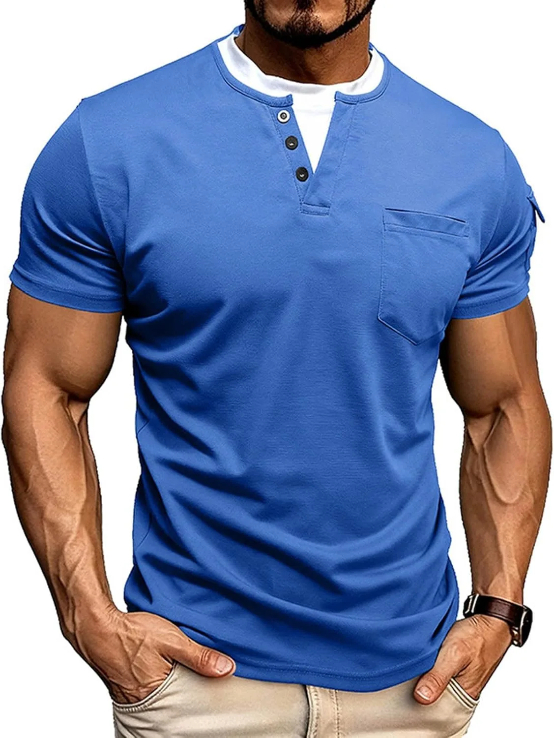 Мужская футболка с коротким рукавом и нагрудным карманом
Мужская футболка с коротким рукавом и нагрудным карманом