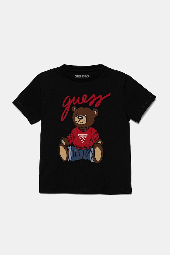 Детская хлопковая футболка Guess, черный
Детская хлопковая футболка Guess, черный