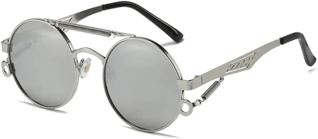 Ретро металлические круглые солнцезащитные очки для женщин, модные, с градиентным зеркальным эффектом, для мужчин, в стиле панк TOIPASTN, Silver Silver Mirror
Ретро металлические круглые солнцезащитные очки для женщин, модные, с градиентным зеркальным эффектом, для мужчин, в стиле панк TOIPASTN, Silver Silver Mirror
