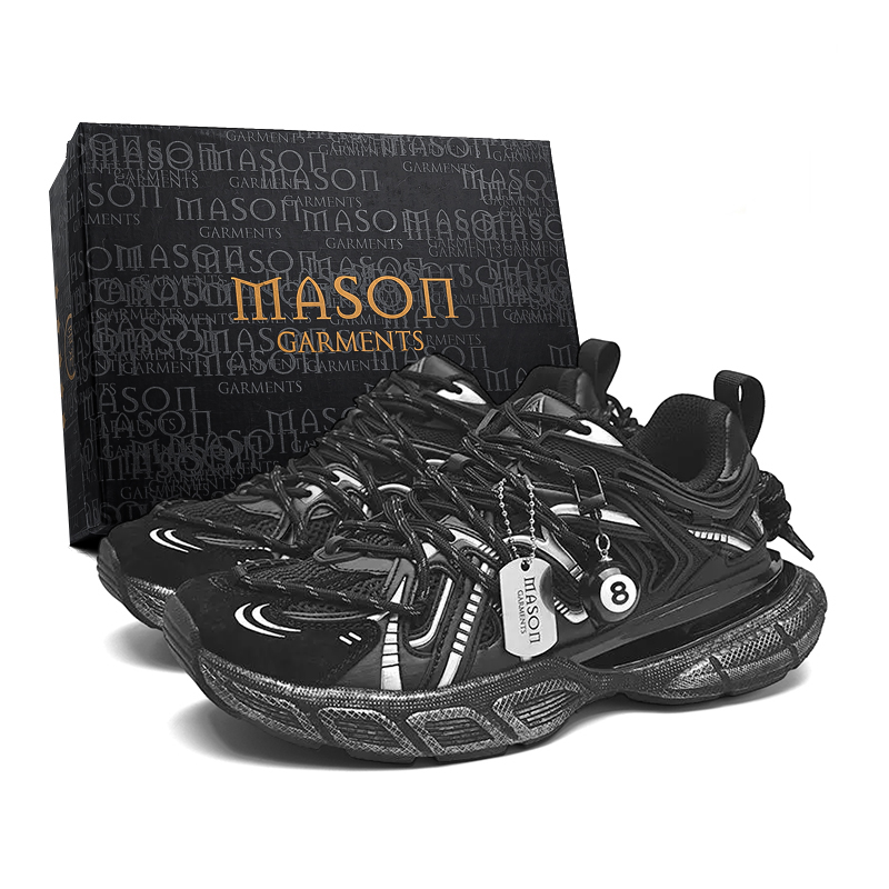 Masongarments Кроссовки Cage Series Chunky Unisex низкие бело-угольные (Charm), цвет Jet Black (Charm) 
Masongarments Кроссовки Cage Series Chunky Unisex низкие бело-угольные (Charm), цвет Jet Black (Charm)