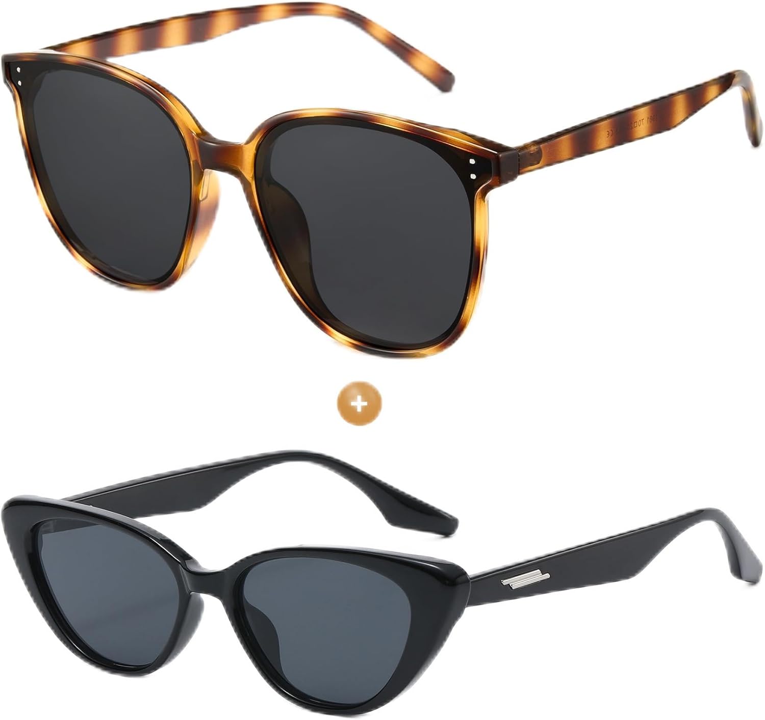 Комплект из двух солнцезащитных очков Cyxus для женщин, модная оправа «кошачий глаз», защита от УФ-излучения, для путешествий на открытом воздухе (черепаховая оправа + черный), Brown
Комплект из двух солнцезащитных очков Cyxus для женщин, модная оправа «кошачий глаз», защита от УФ-излучения, для путешествий на открытом воздухе (черепаховая оправа + черный), Brown