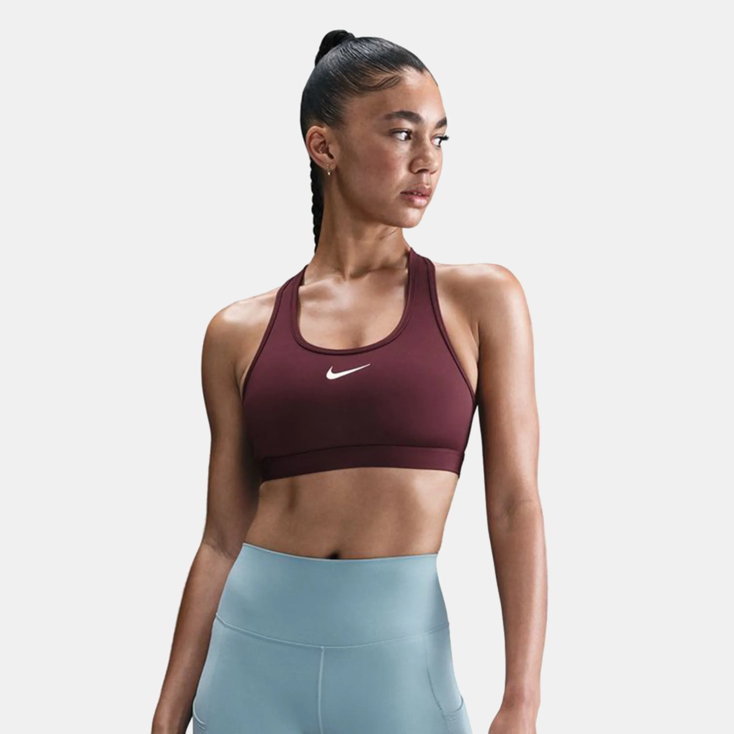 Топ для женщин Swoosh средней поддержки Nike, бордовый
Топ для женщин Swoosh средней поддержки Nike, бордовый