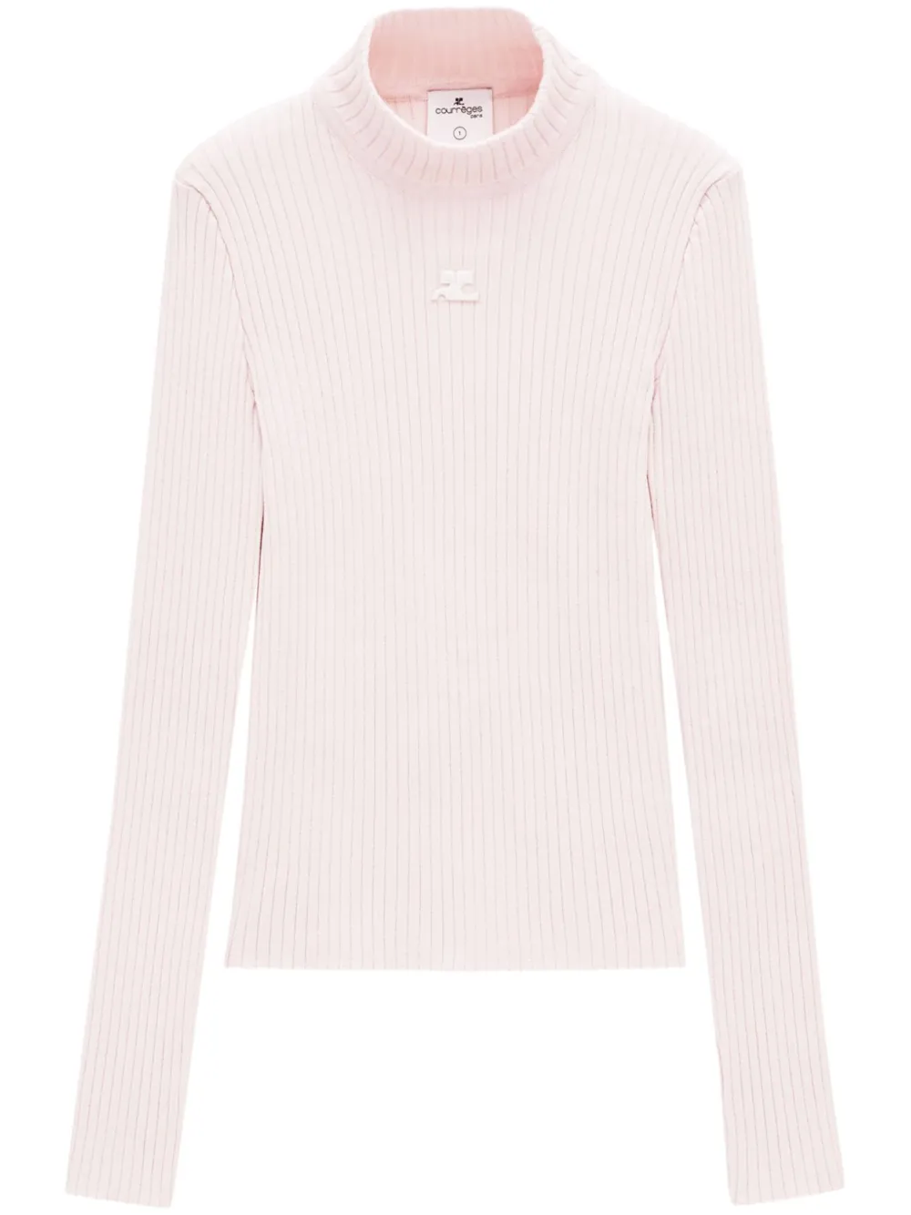 Джемпер с высоким воротником и вышитым логотипом Courrèges, розовый
Джемпер с высоким воротником и вышитым логотипом Courrèges, розовый
