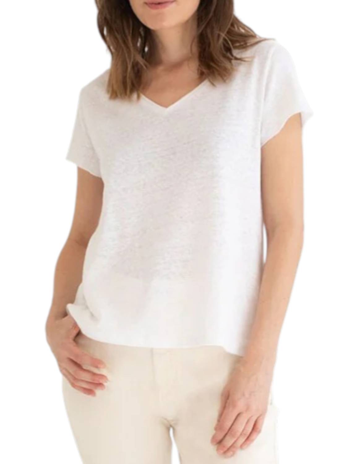 Белая базовая льняная футболка Mus & Bombon
Белая базовая льняная футболка Mus & Bombon