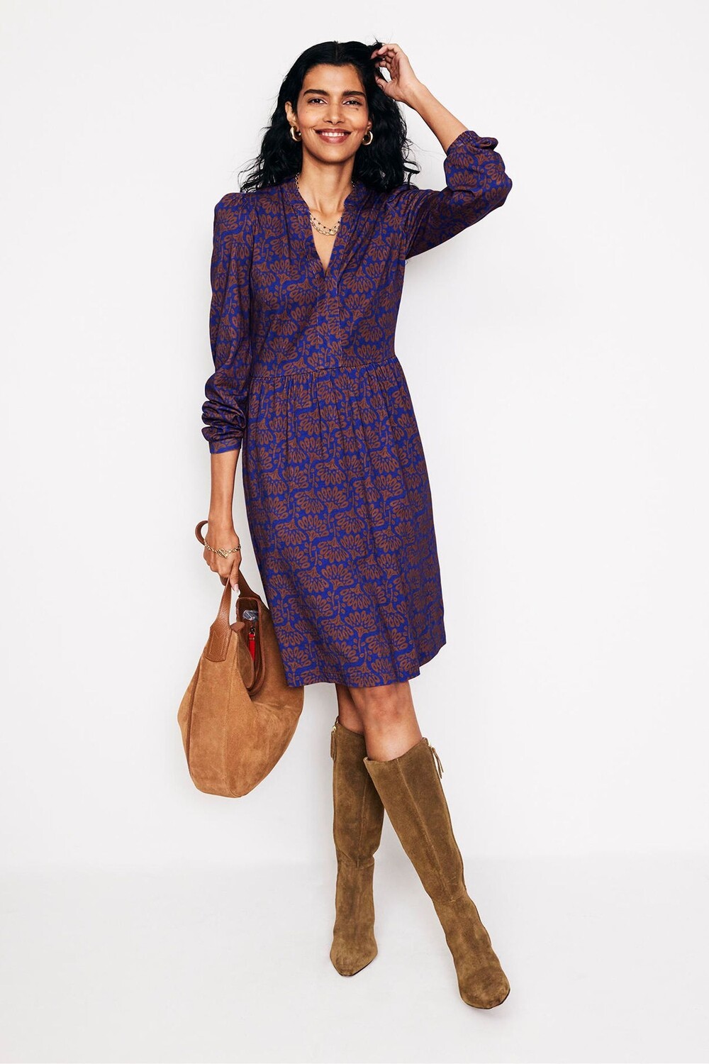 Платье из джерси с перекрученной талией Boden, коричневый
Платье из джерси с перекрученной талией Boden, коричневый