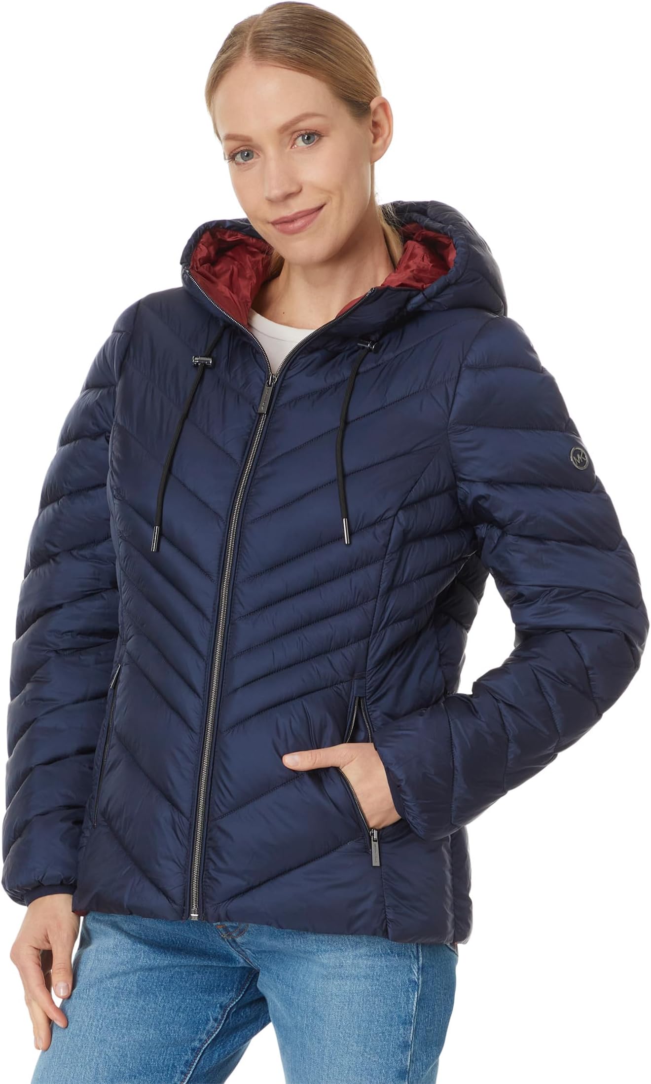 Толстовка MICHAEL Michael Kors Zip Front Chevron Packable M424833BZ, цвет Midnight Blue 
Толстовка MICHAEL Michael Kors Zip Front Chevron Packable M424833BZ, цвет Midnight Blue