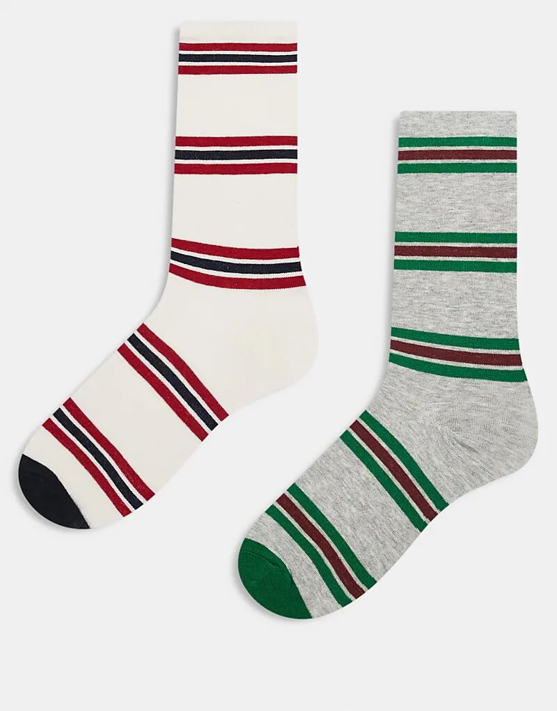 Носки Reclaimed Vintage, 2 пары, с бело-красной и серо-зеленой полосой
Носки Reclaimed Vintage, 2 пары, с бело-красной и серо-зеленой полосой