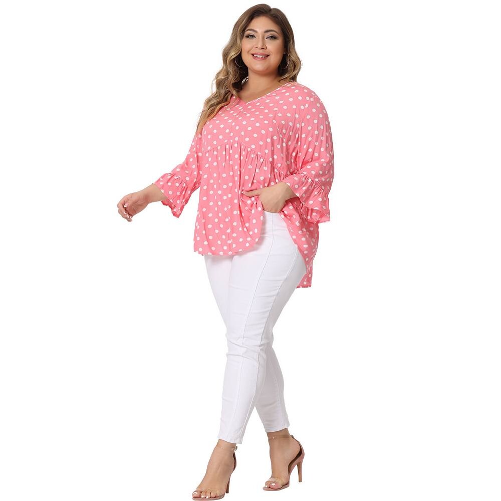 Женская туника больших размеров с баской, блузка Babydoll в горошек с рукавами 3/4 Agnes Orinda, оранжевый
Женская туника больших размеров с баской, блузка Babydoll в горошек с рукавами 3/4 Agnes Orinda, оранжевый