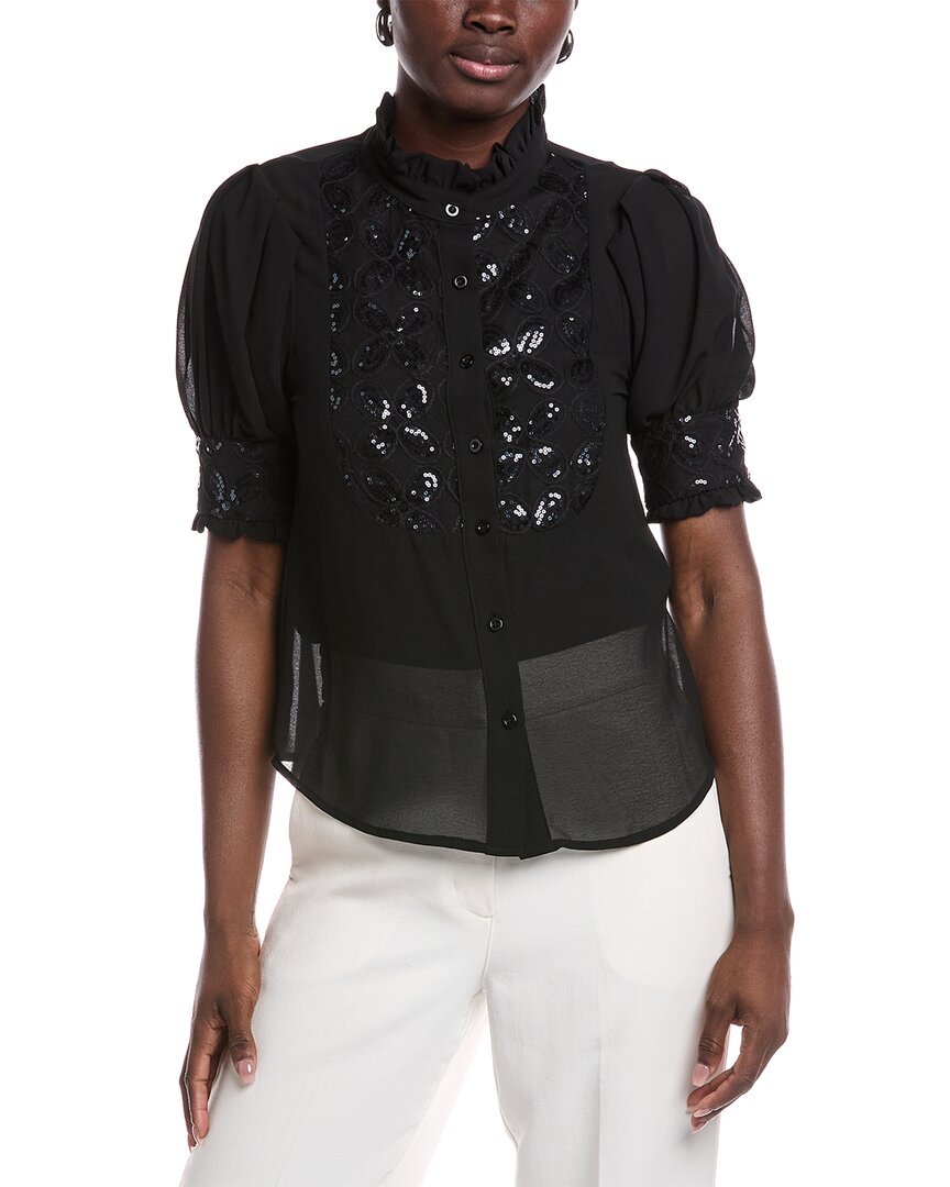 Глиттеровая шифоновая блузка Gracia, черный
Глиттеровая шифоновая блузка Gracia, черный