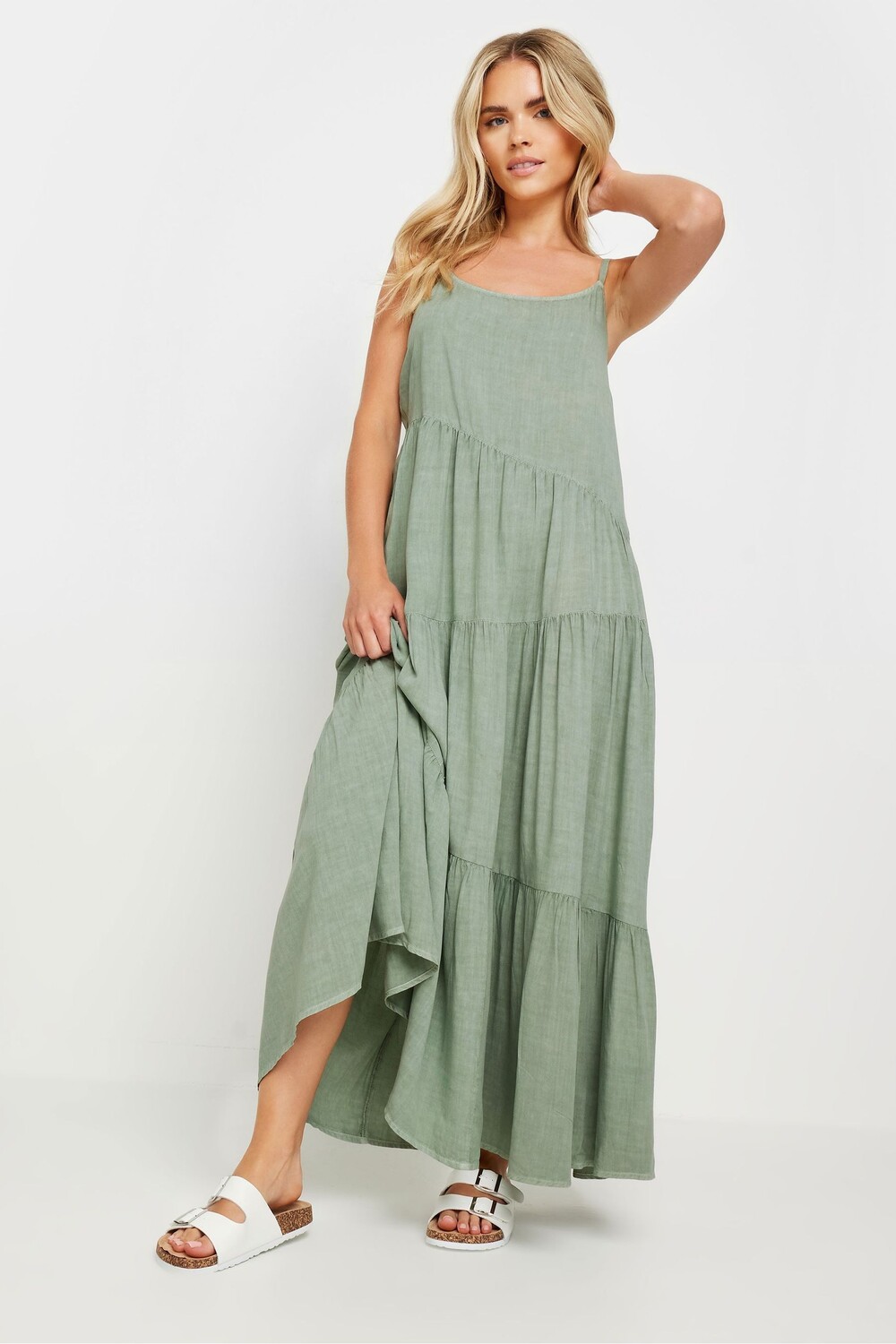 Асимметричное многослойное платье макси Pixiegirl Petite, зеленый 
Асимметричное многослойное платье макси Pixiegirl Petite, зеленый