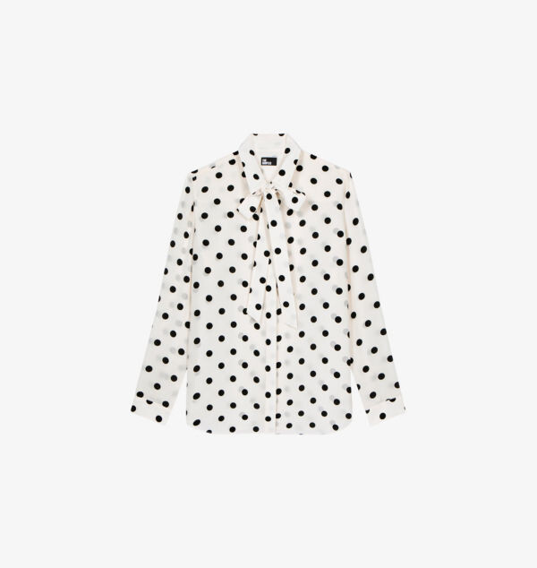 Рубашка из шёлка с узором в горошек и галстуком-бабочкой The Kooples, мультиколор
Рубашка из шёлка с узором в горошек и галстуком-бабочкой The Kooples, мультиколор