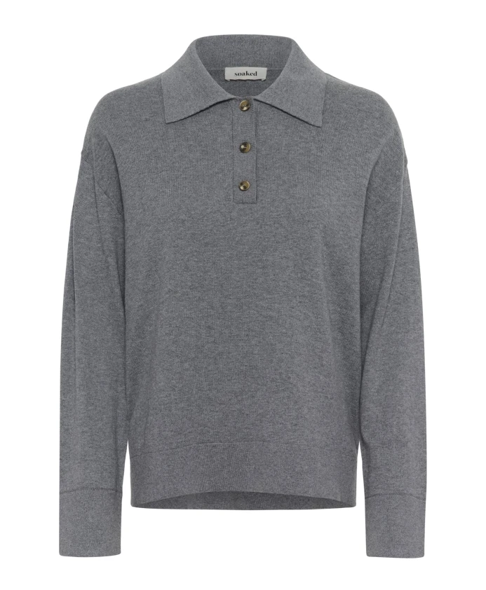 Серый меланжевый свитер-поло Soaked In Luxury, серый
Серый меланжевый свитер-поло Soaked In Luxury, серый