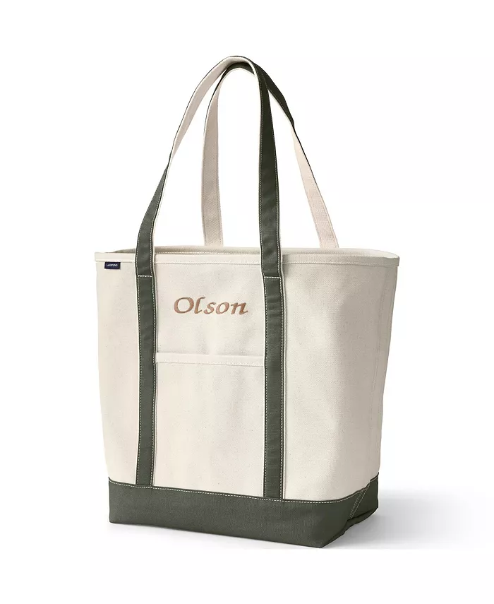 Большая натуральная холщовая сумка-шоппер с пятью карманами и длинными ручками Lands' End, белый
Большая натуральная холщовая сумка-шоппер с пятью карманами и длинными ручками Lands' End, белый