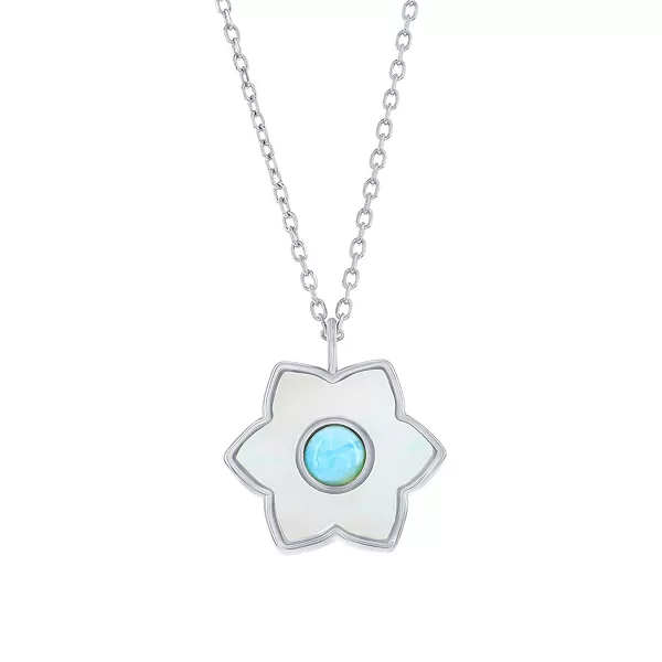 Ожерелье из стерлингового серебра с ларимаром и цветком мопса Caribbean Treasures, blue
Ожерелье из стерлингового серебра с ларимаром и цветком мопса Caribbean Treasures, blue