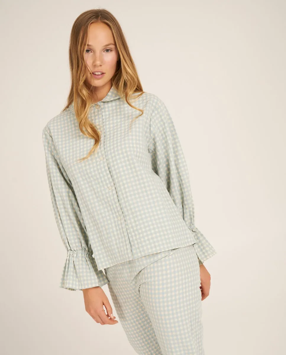 Женская пижамная рубашка в клетку виши на пуговицах Bohodot, светло-зеленый
Женская пижамная рубашка в клетку виши на пуговицах Bohodot, светло-зеленый
