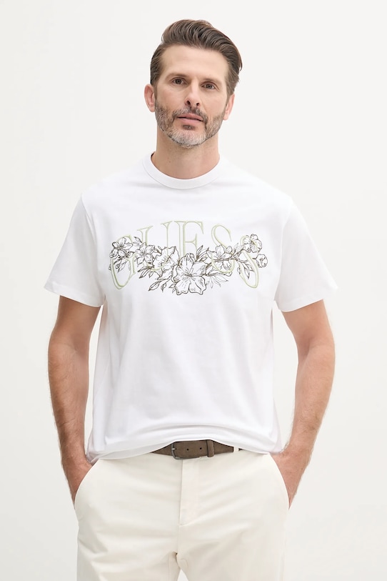 Хлопковая футболка Guess, белый
Хлопковая футболка Guess, белый