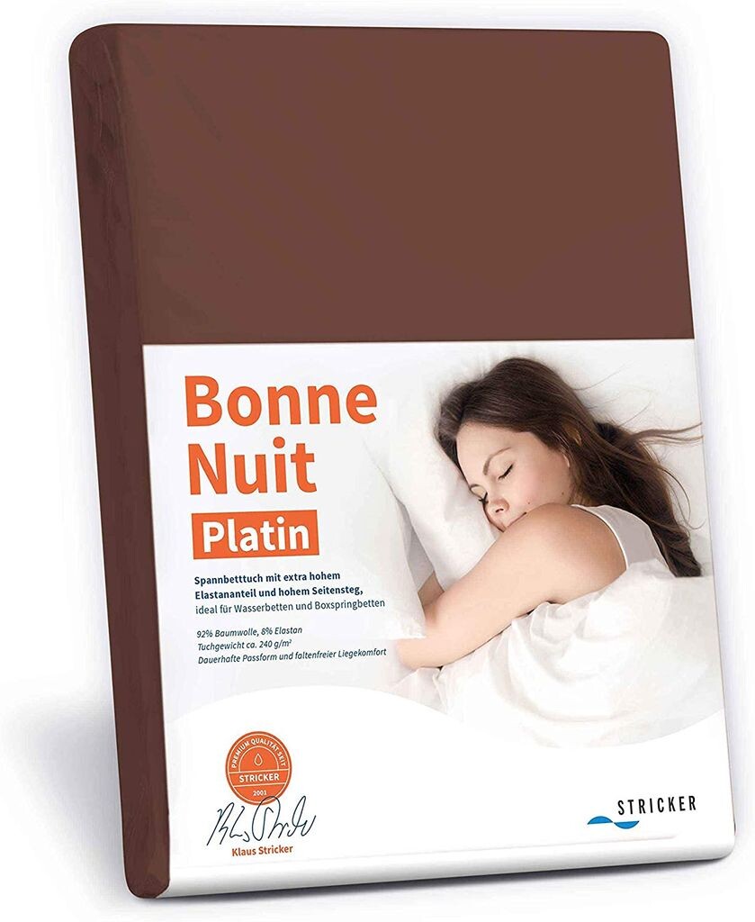 Простыня 180-200 x 200-220см - ТАБАК - для водяных и пружинных кроватей Bonne Nuit Platinum 240г/м² Strickerchemie
Простыня 180-200 x 200-220см - ТАБАК - для водяных и пружинных кроватей Bonne Nuit Platinum 240г/м² Strickerchemie
