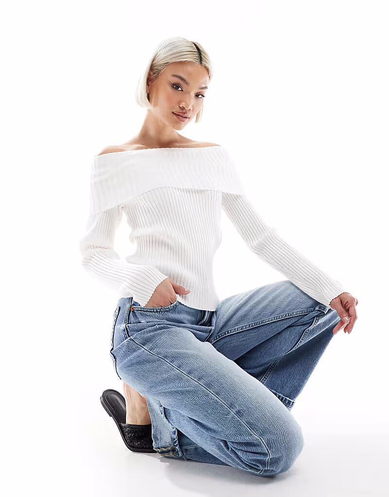 Гламурный трикотажный топ Bardot белого цвета Glamorous
Гламурный трикотажный топ Bardot белого цвета Glamorous