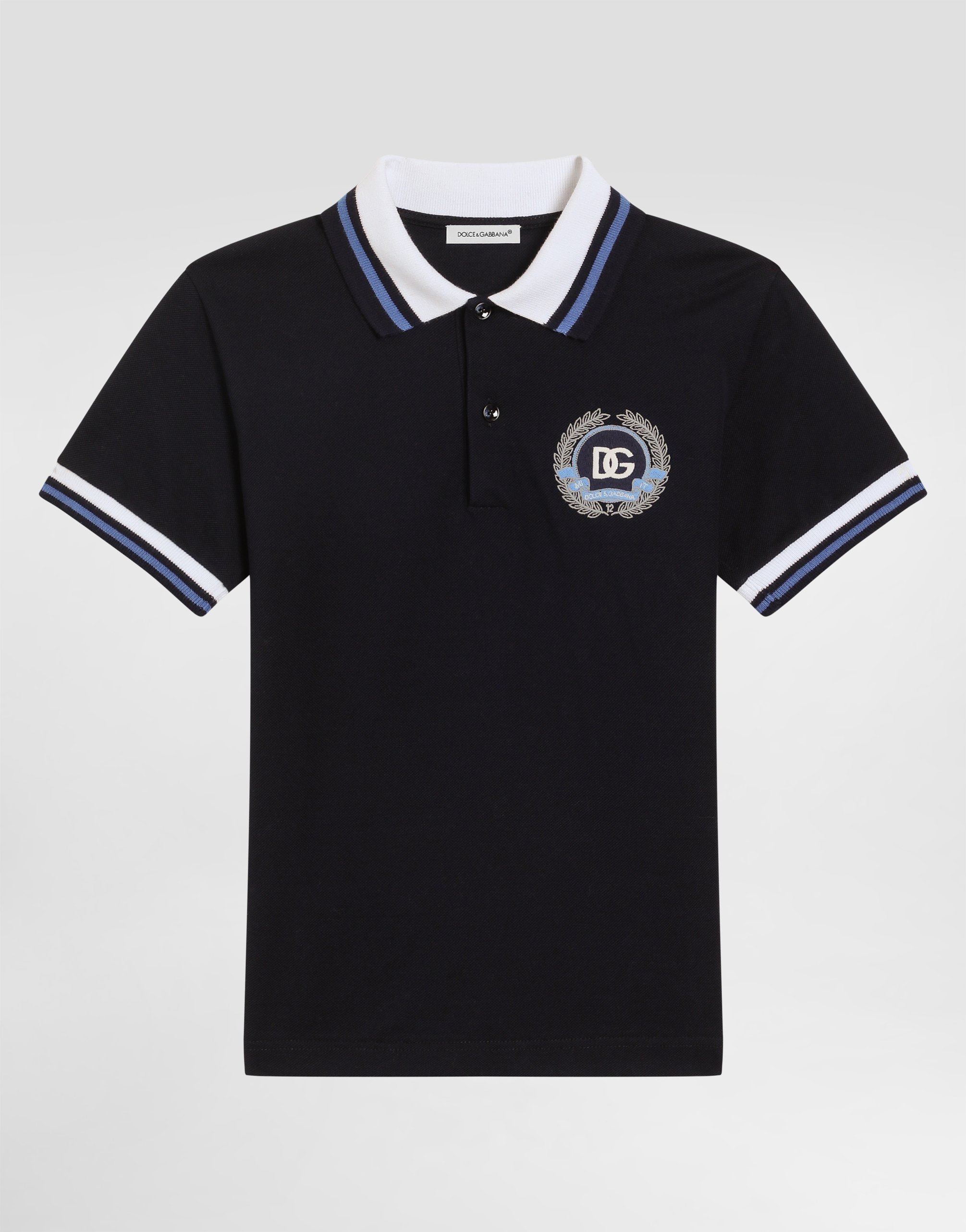 Поло из пике с вышивкой Dolce&Gabbana, синий
Поло из пике с вышивкой Dolce&Gabbana, синий