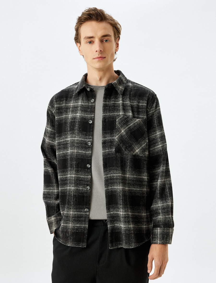 Рубашка на пуговицах классического кроя Koton, черный
Рубашка на пуговицах классического кроя Koton, черный