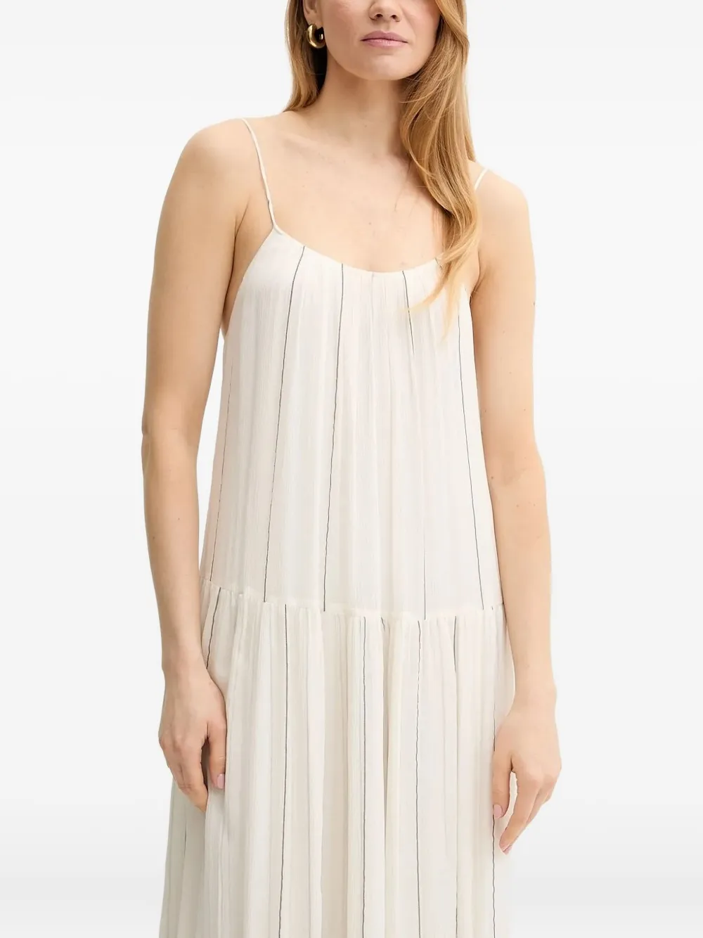 Ярусное платье макси в полоску BOSS, нейтральный
Ярусное платье макси в полоску BOSS, нейтральный