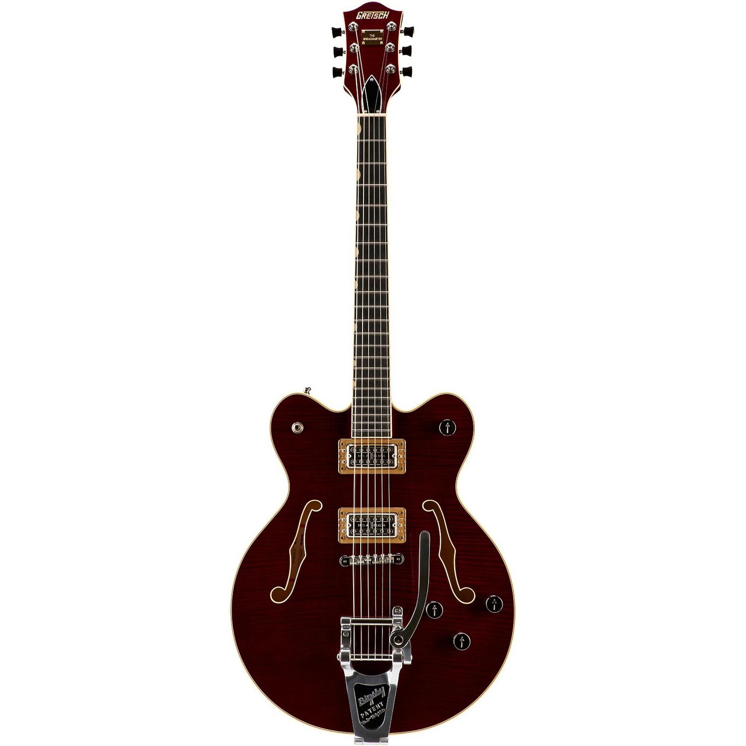 Gretsch Guitars G6609TFM Players Edition Электрогитара Broadkaster с центральным блоком, сквозными струнами Bigsby и Flame Maple Dark Cherry Stain
Gretsch Guitars G6609TFM Players Edition Электрогитара Broadkaster с центральным блоком, сквозными струнами Bigsby и Flame Maple Dark Cherry Stain