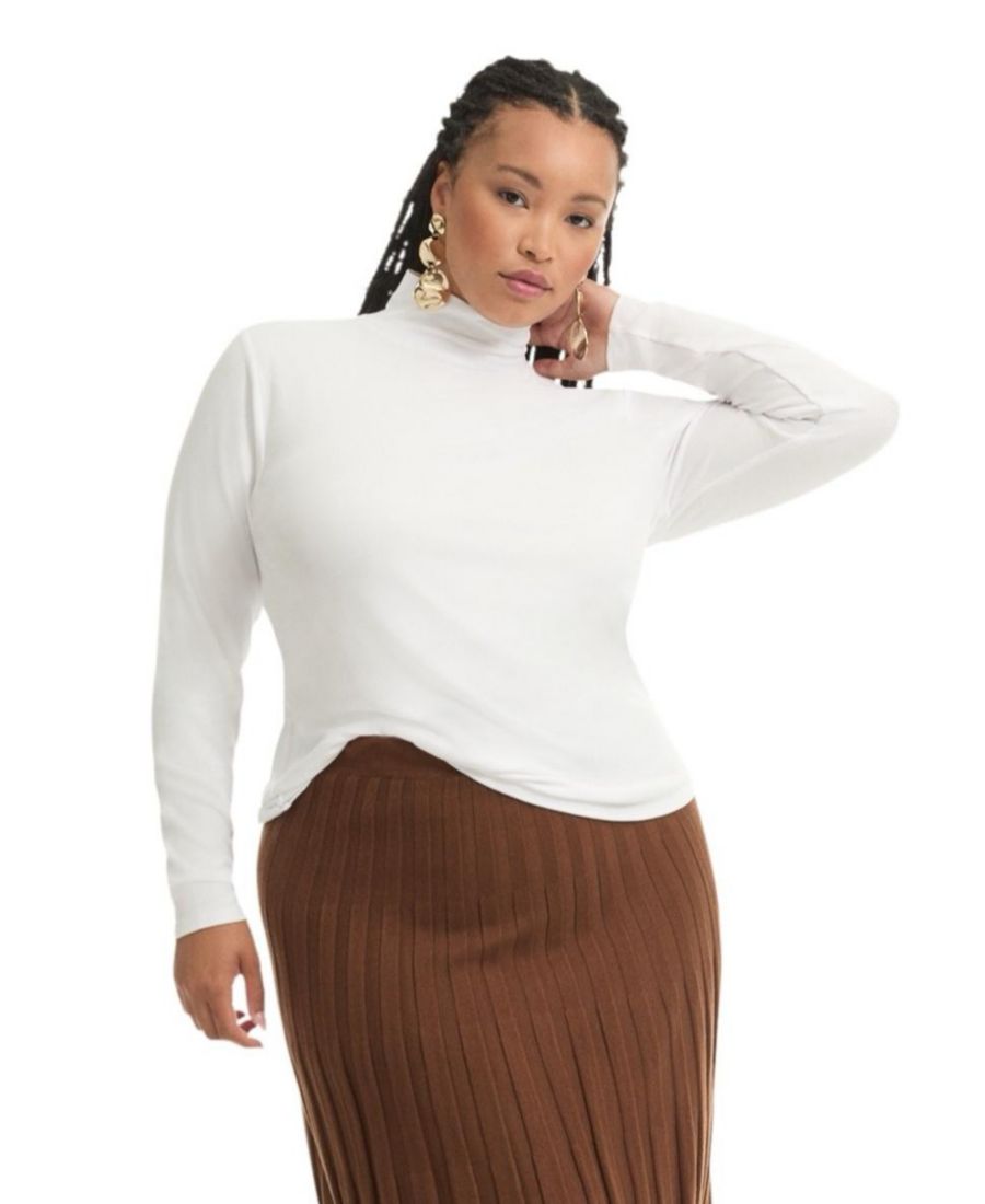 Женская блузка с высоким воротником в рубчик от June + Vie June & Vie, White
Женская блузка с высоким воротником в рубчик от June + Vie June & Vie, White