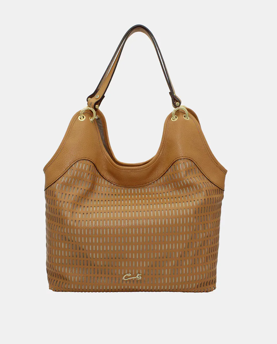 Ажурная кожаная сумка-тоут Cats, коричневый
Ажурная кожаная сумка-тоут Cats, коричневый