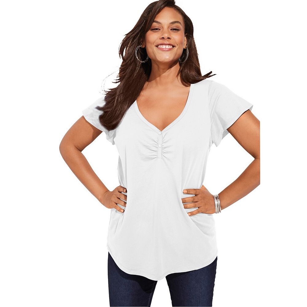 Женская футболка больших размеров Roaman с развевающимися рукавами Sweetheart Ultimate Roaman's, белый
Женская футболка больших размеров Roaman с развевающимися рукавами Sweetheart Ultimate Roaman's, белый