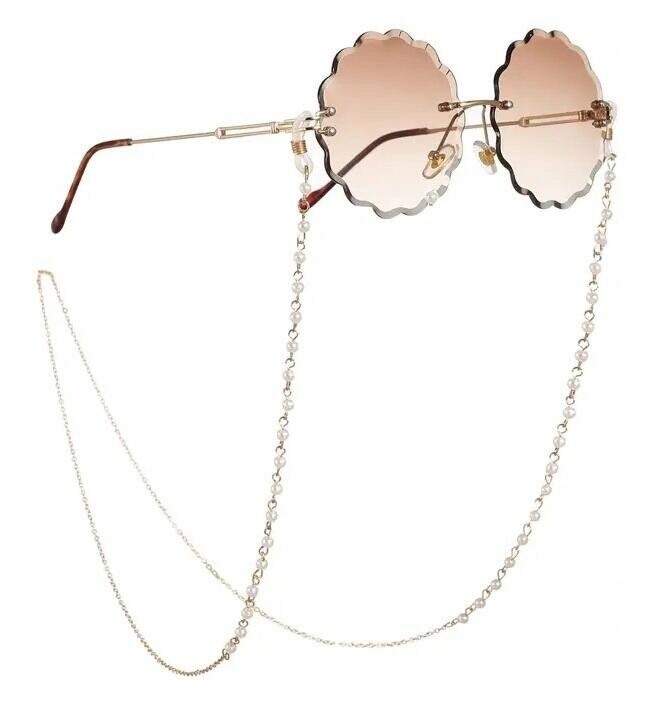 Stylion, золотая женская цепочка для очков, декоративная с белыми шариками
Stylion, золотая женская цепочка для очков, декоративная с белыми шариками