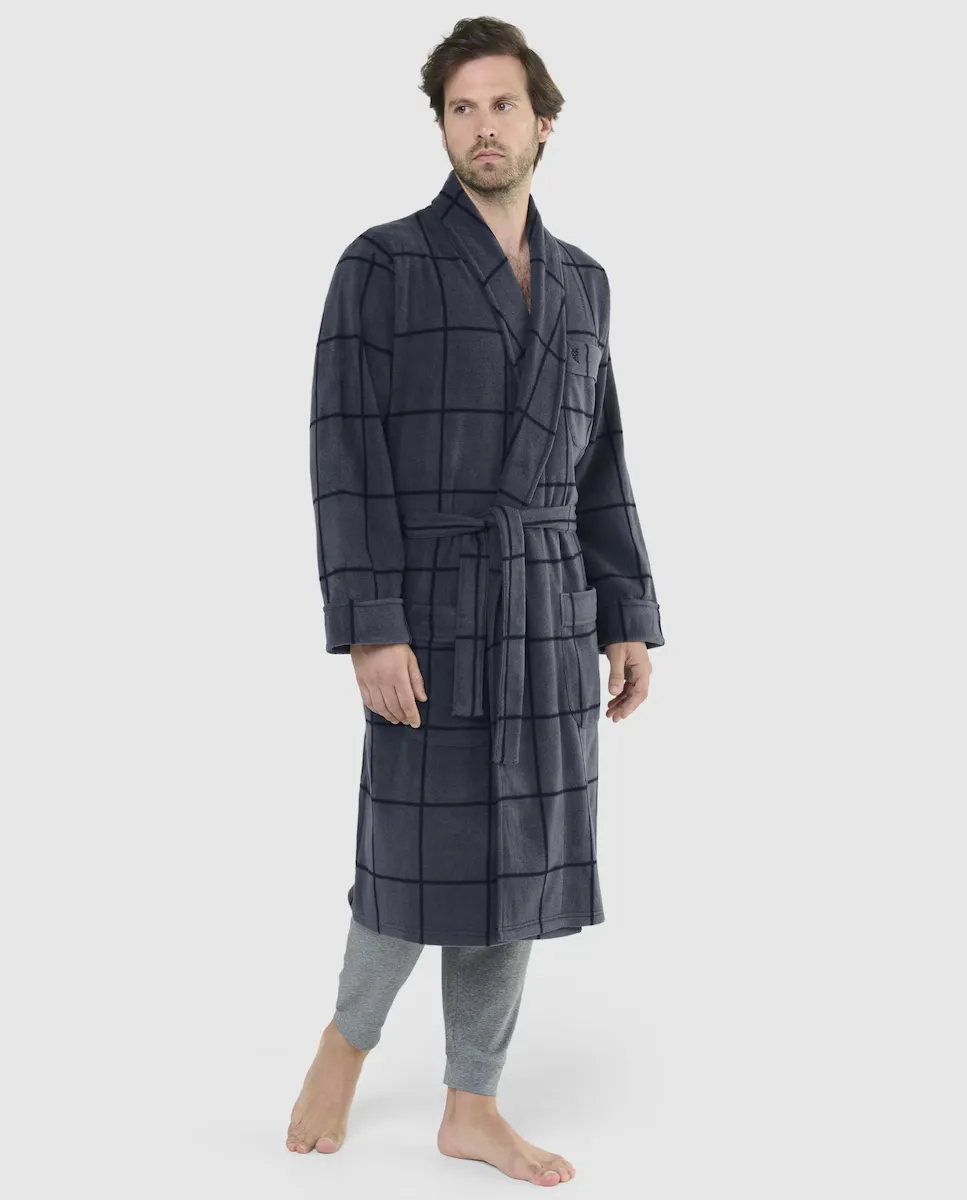 Мужской серый флисовый халат El Búho Nocturno, тёмно-синий
Мужской серый флисовый халат El Búho Nocturno, тёмно-синий