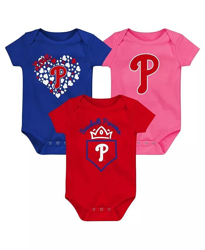 Комплект из трех боди для хоум-рана Philadelphia Phillies для мальчиков и девочек красного, королевского и розового цвета Outerstuff
Комплект из трех боди для хоум-рана Philadelphia Phillies для мальчиков и девочек красного, королевского и розового цвета Outerstuff