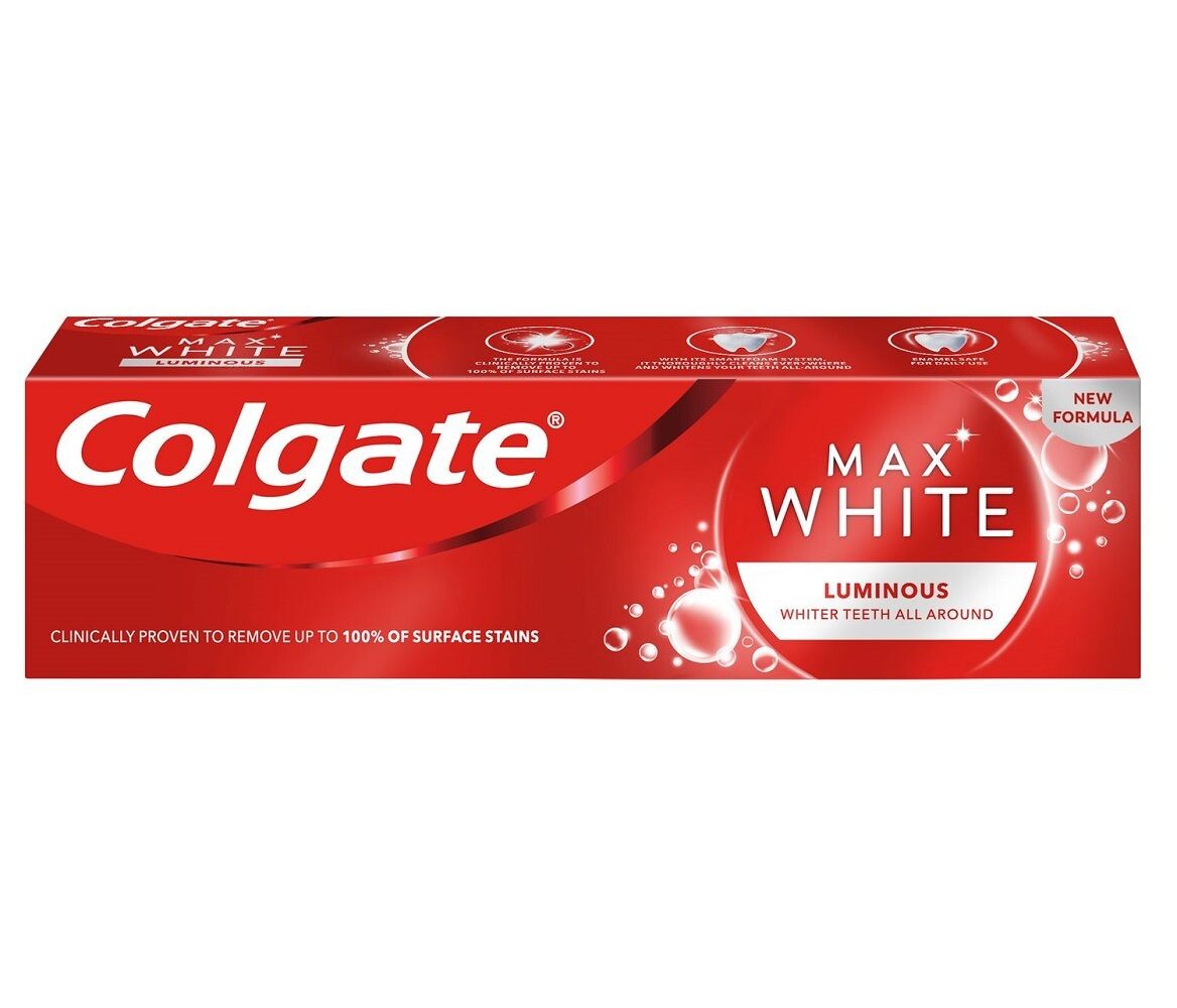 Colgate Max White Luminous Зубная паста, 75 ml
Colgate Max White Luminous Зубная паста, 75 ml