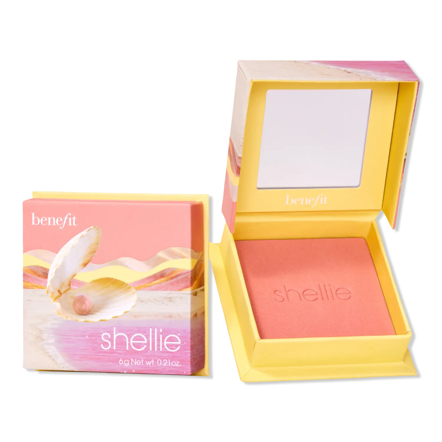 Шелковисто-мягкие пудровые румяна Benefit Cosmetics, Shellie (warm-seashell pink)
Шелковисто-мягкие пудровые румяна Benefit Cosmetics, Shellie (warm-seashell pink)