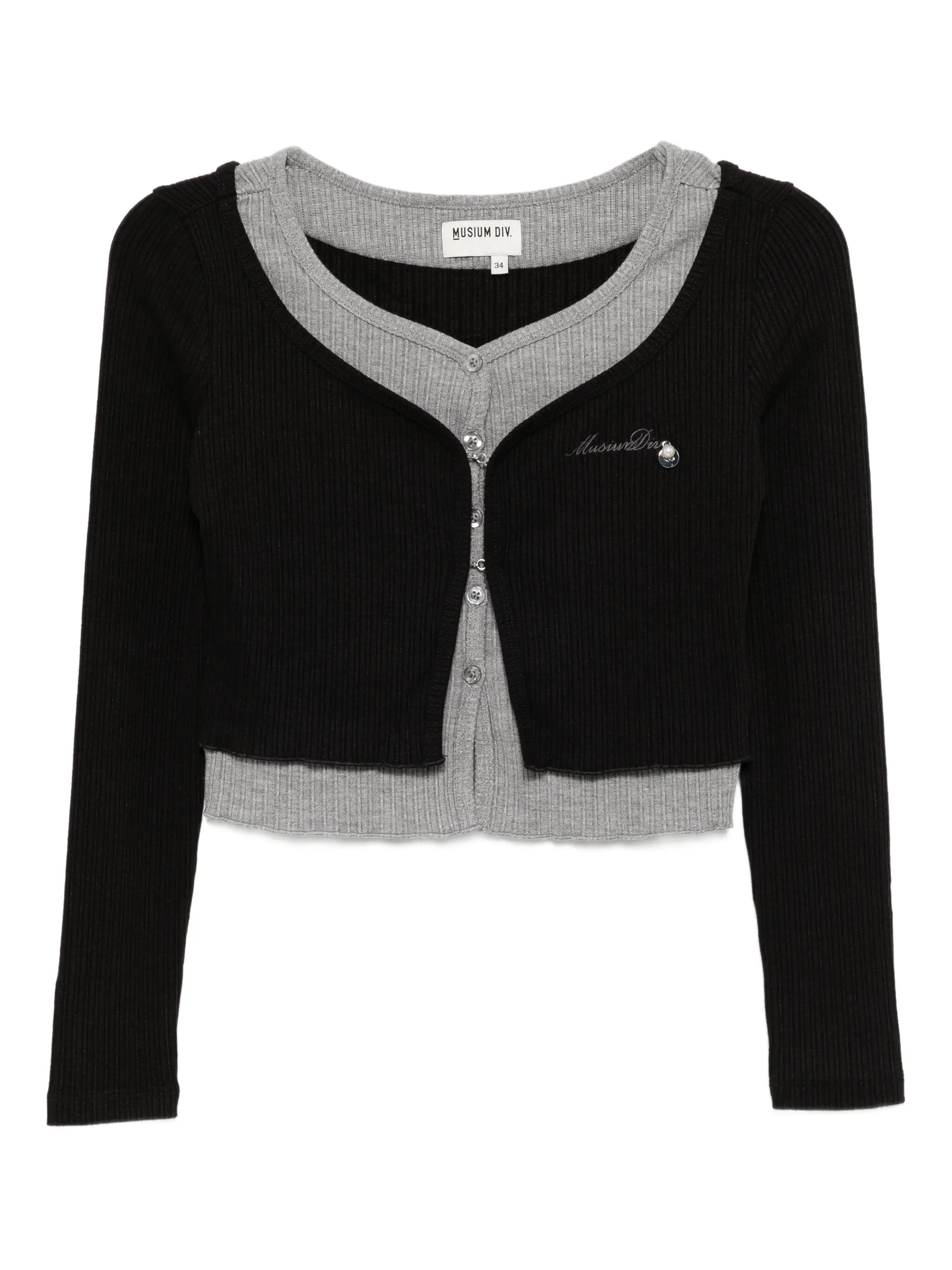 Многослойный топ с вышитым логотипом Musium Div., черный
Многослойный топ с вышитым логотипом Musium Div., черный