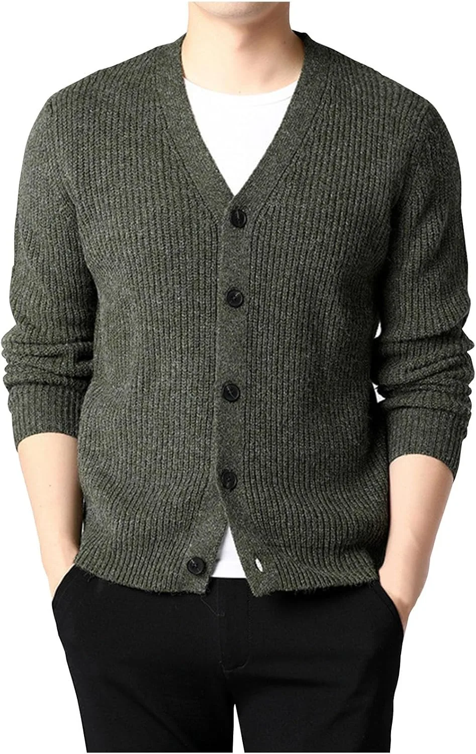 Кардиган для мужчин V-образный вырез на пуговицах легкий
Кардиган для мужчин V-образный вырез на пуговицах легкий