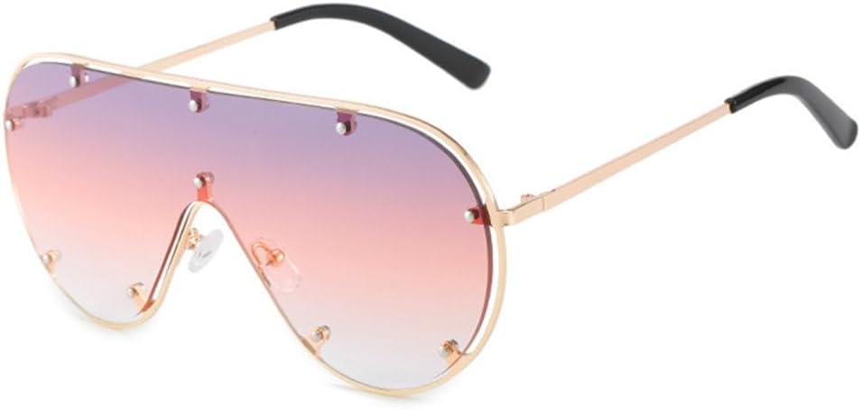 LVTFCO Большие безободковые солнцезащитные очки для женщин, модные очки с заклепками на линзах, винтажные солнцезащитные очки для женщин, защита от УФ-излучения UV400, C7gold-gray Pink
LVTFCO Большие безободковые солнцезащитные очки для женщин, модные очки с заклепками на линзах, винтажные солнцезащитные очки для женщин, защита от УФ-излучения UV400, C7gold-gray Pink