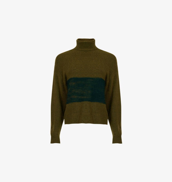 Джемпер с высоким воротом из эластичной шерстяной смеси в стиле колор-блок Leem, зеленый
Джемпер с высоким воротом из эластичной шерстяной смеси в стиле колор-блок Leem, зеленый