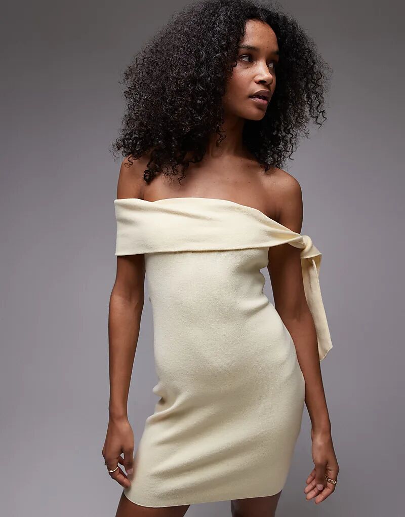 Мини-платье с завязками на рукавах и вырезом бардо желтого цвета SNDYS
Мини-платье с завязками на рукавах и вырезом бардо желтого цвета SNDYS