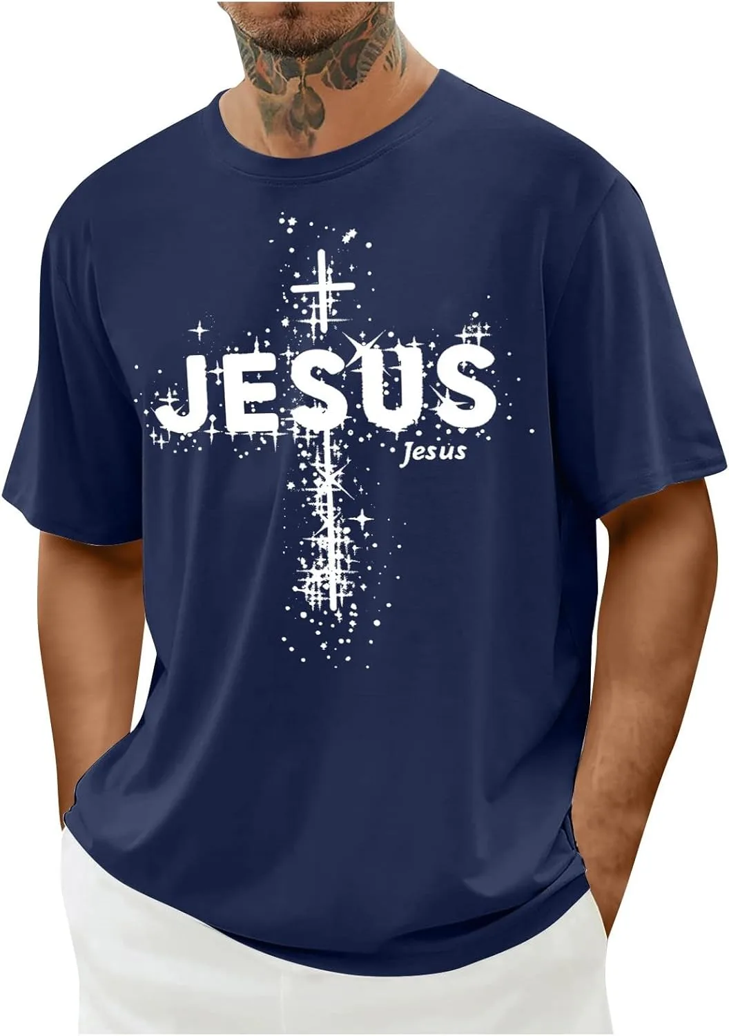 Футболка Jesus с принтом креста для мужчин, короткий рукав Sdeycui
Футболка Jesus с принтом креста для мужчин, короткий рукав Sdeycui