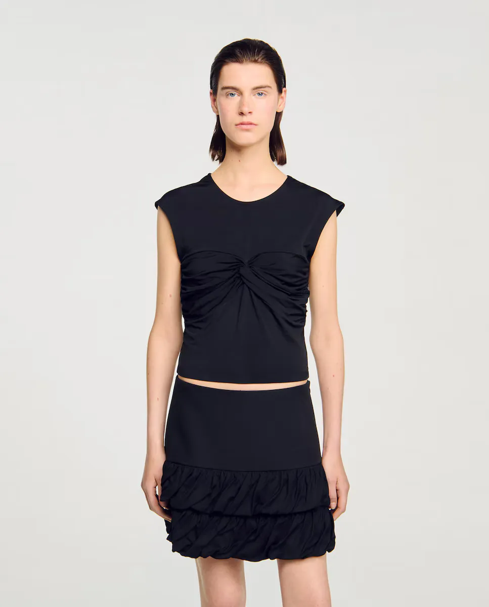 Женская драпированная футболка Sandro, черный
Женская драпированная футболка Sandro, черный