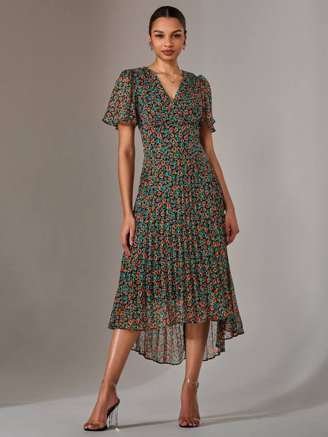 Плиссированное платье мидакси с цветочным рисунком Jolie Moi, черный/разноцветный 
Плиссированное платье мидакси с цветочным рисунком Jolie Moi, черный/разноцветный