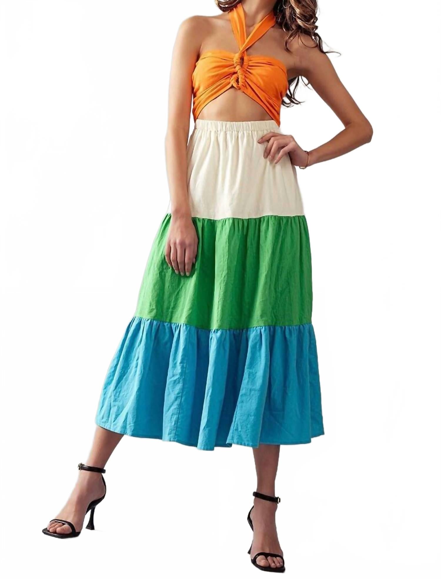 Платье Saddle с цветными блоками в мультиколоре Akaiv
Платье Saddle с цветными блоками в мультиколоре Akaiv