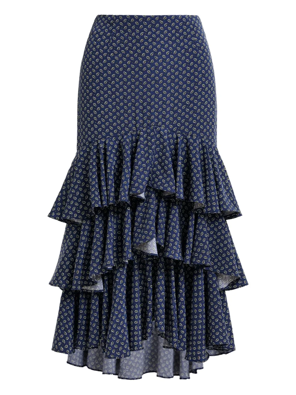 Юбка с многоярусными оборками и принтом пейсли Essentiel Antwerp, синий
Юбка с многоярусными оборками и принтом пейсли Essentiel Antwerp, синий