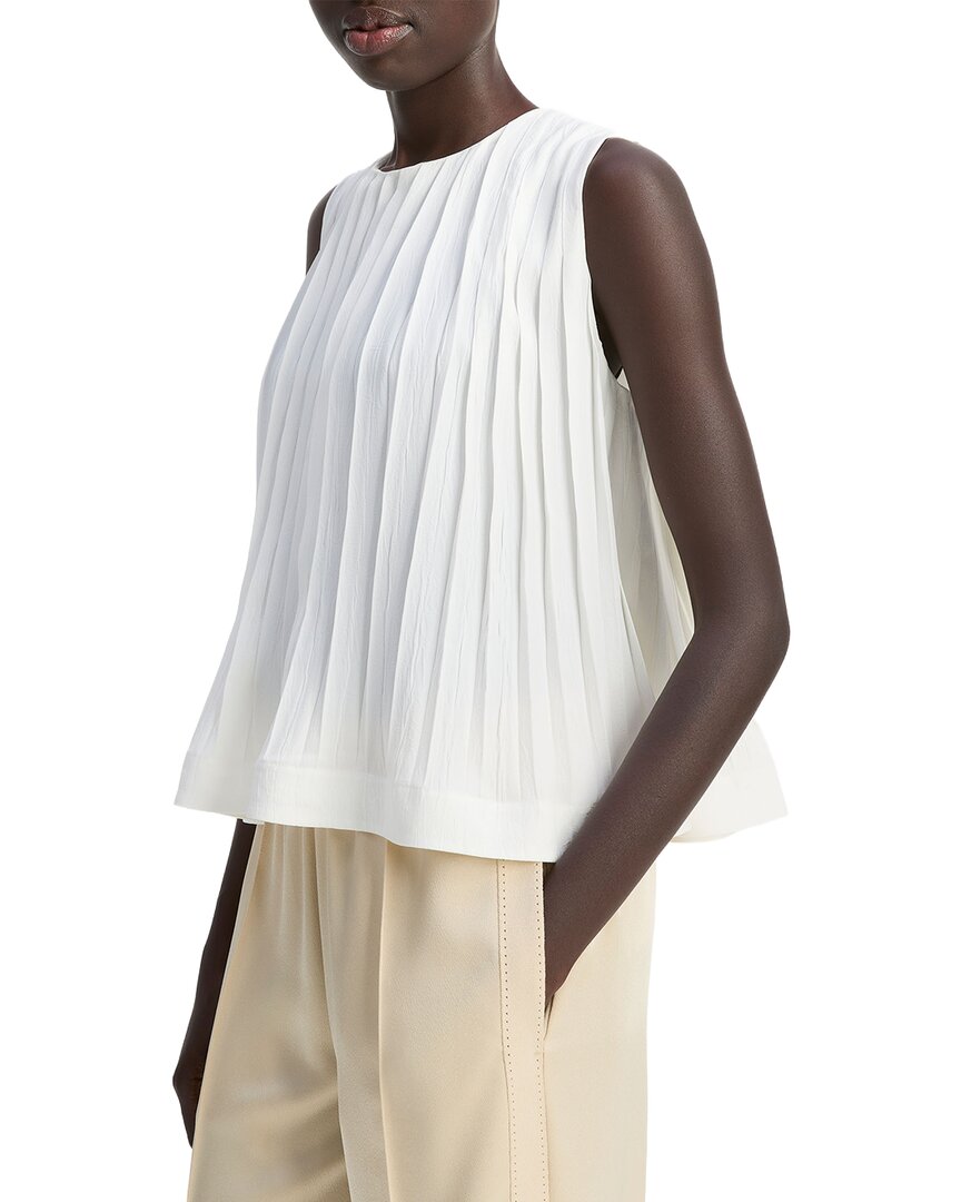 Плиссированный топ Vince A-силуэта с круглым вырезом Vince, белый
Плиссированный топ Vince A-силуэта с круглым вырезом Vince, белый