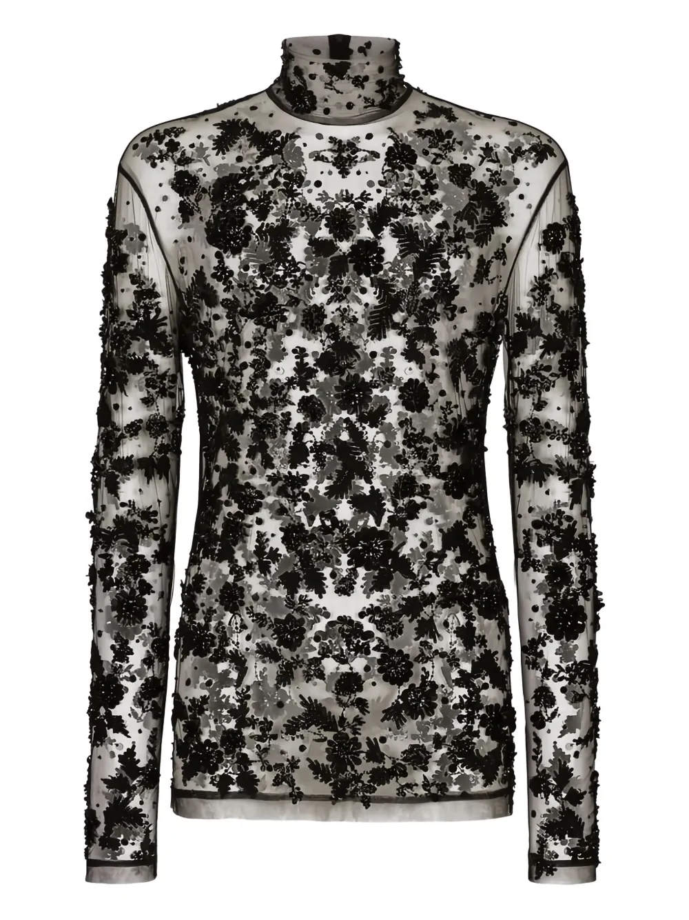 Топ из тюля с высоким воротом DOLCE & GABBANA, черный
Топ из тюля с высоким воротом DOLCE & GABBANA, черный