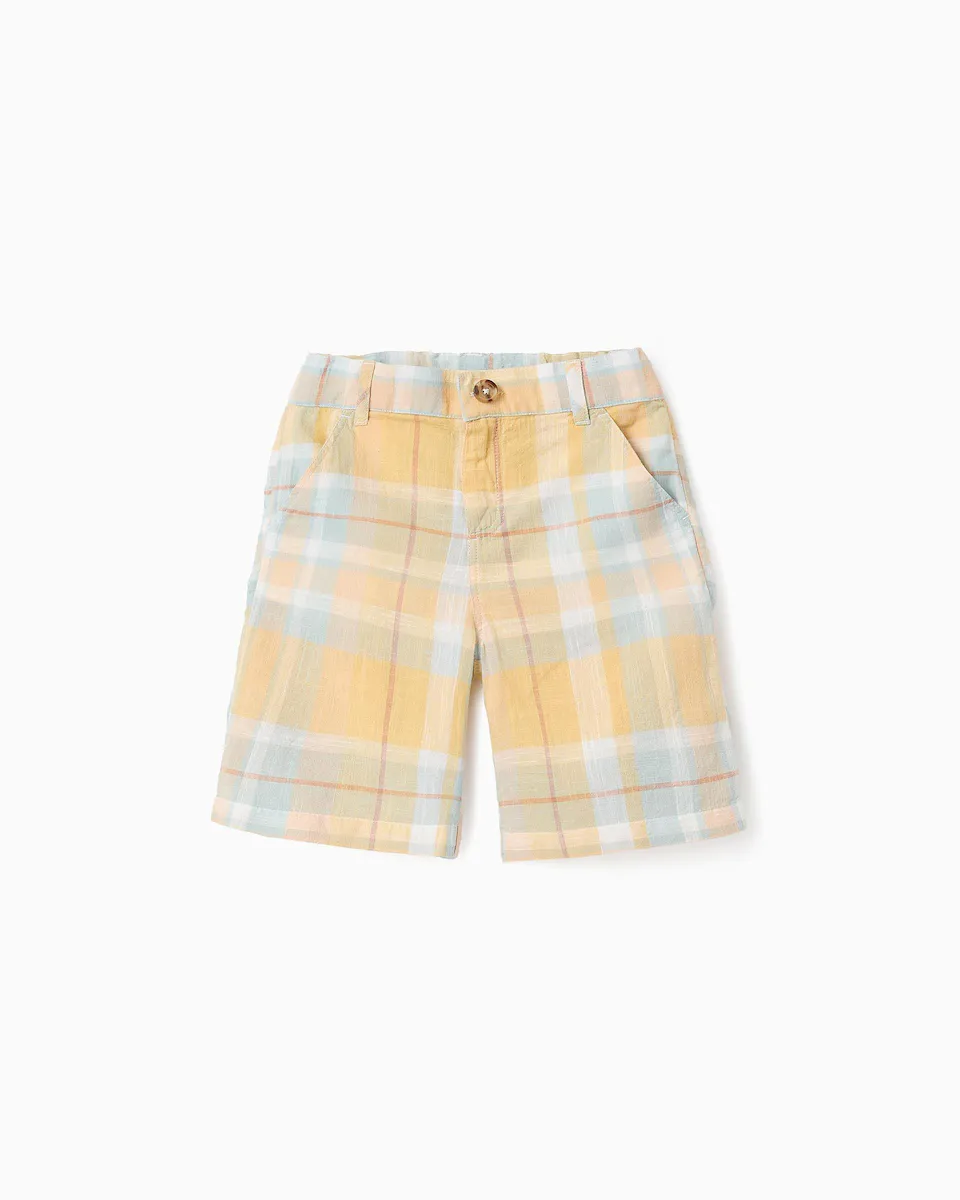 Клетчатые шорты-бермуды для мальчиков со шлевками на талии Zippy, жёлтый
Клетчатые шорты-бермуды для мальчиков со шлевками на талии Zippy, жёлтый